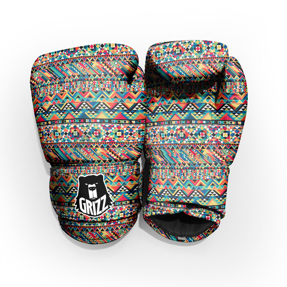 Geometric Aztec Colorful Print Pattern Pro Boxing Glove