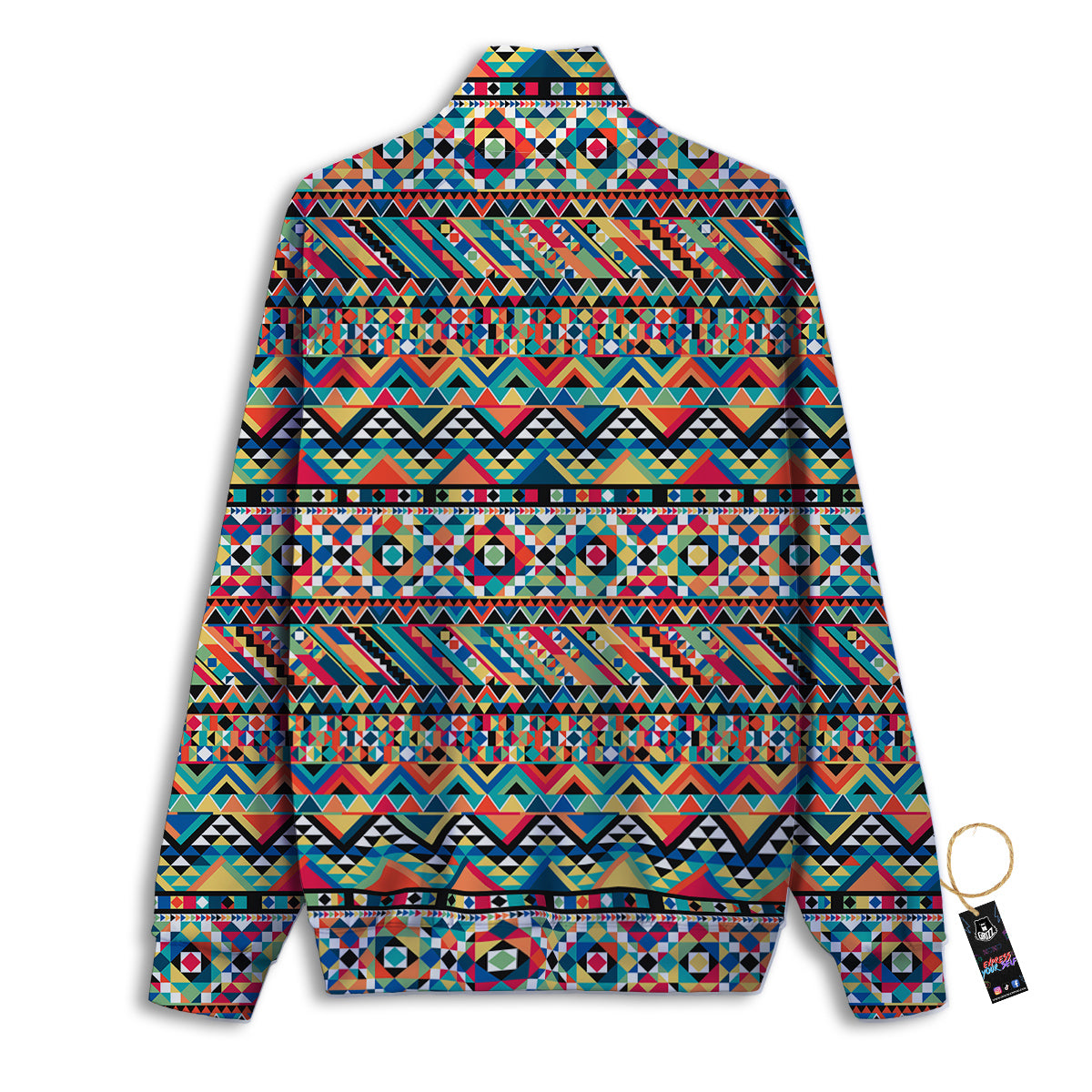 Geometric Aztec Colorful Print Pattern Track Jacket-grizzshop