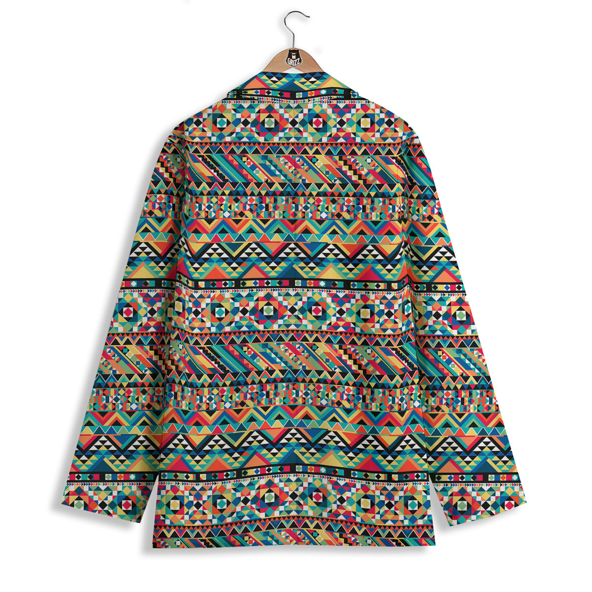 Geometric Aztec Colorful Print Pattern Women's Blazer-grizzshop