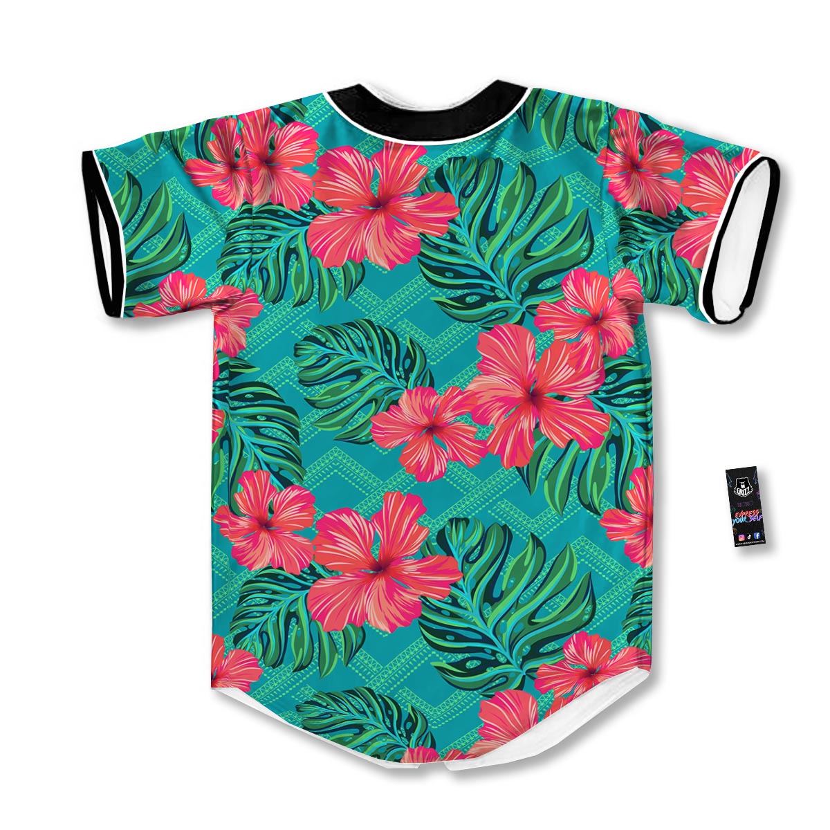 Geometric Aztec Tropical Print Pattern Baseball Jersey-grizzshop