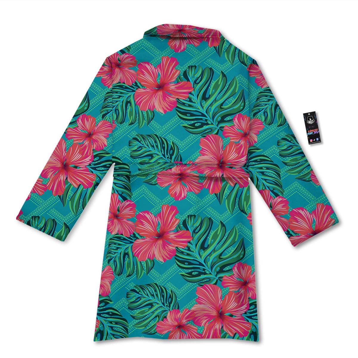 Geometric Aztec Tropical Print Pattern Bathrobe-grizzshop