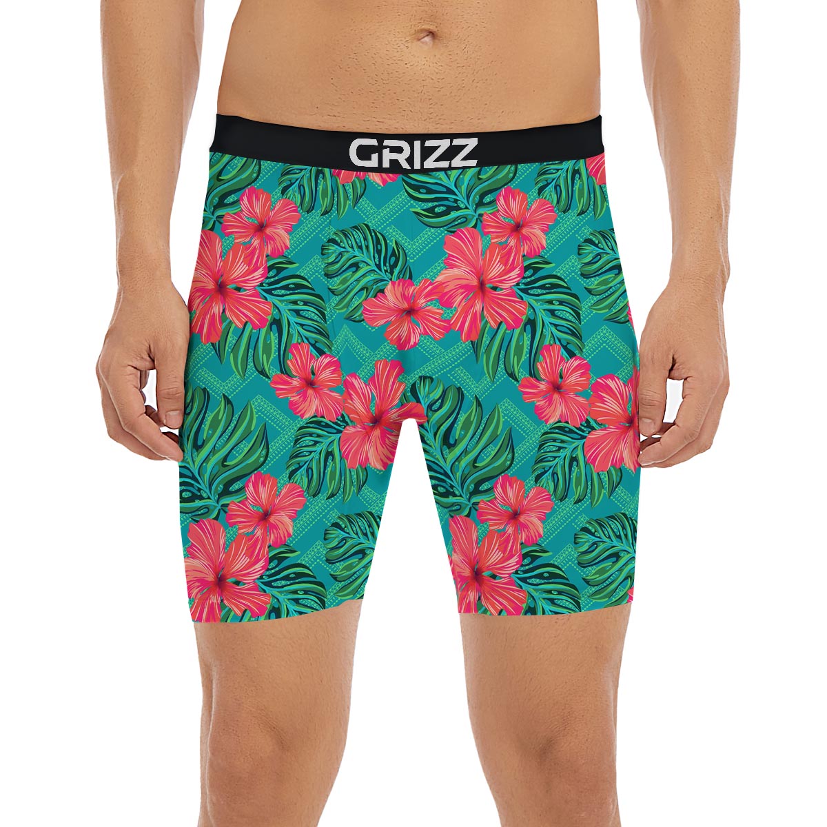 Geometric Aztec Tropical Print Pattern Boxer Briefs-grizzshop