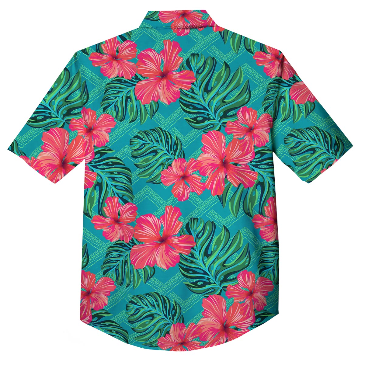 Geometric Aztec Tropical Print Pattern Button Up Shirt-grizzshop