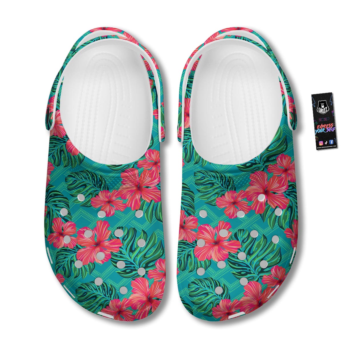 Geometric Aztec Tropical Print Pattern Clog-grizzshop