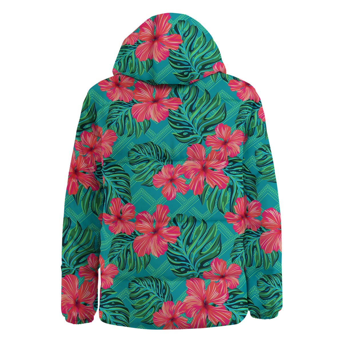 Geometric Aztec Tropical Print Pattern Down Jacket-grizzshop