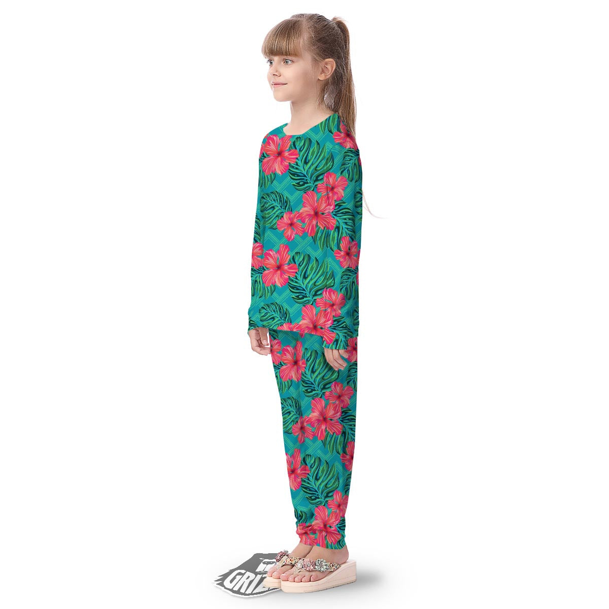 Geometric Aztec Tropical Print Pattern Kid's Pajamas-grizzshop