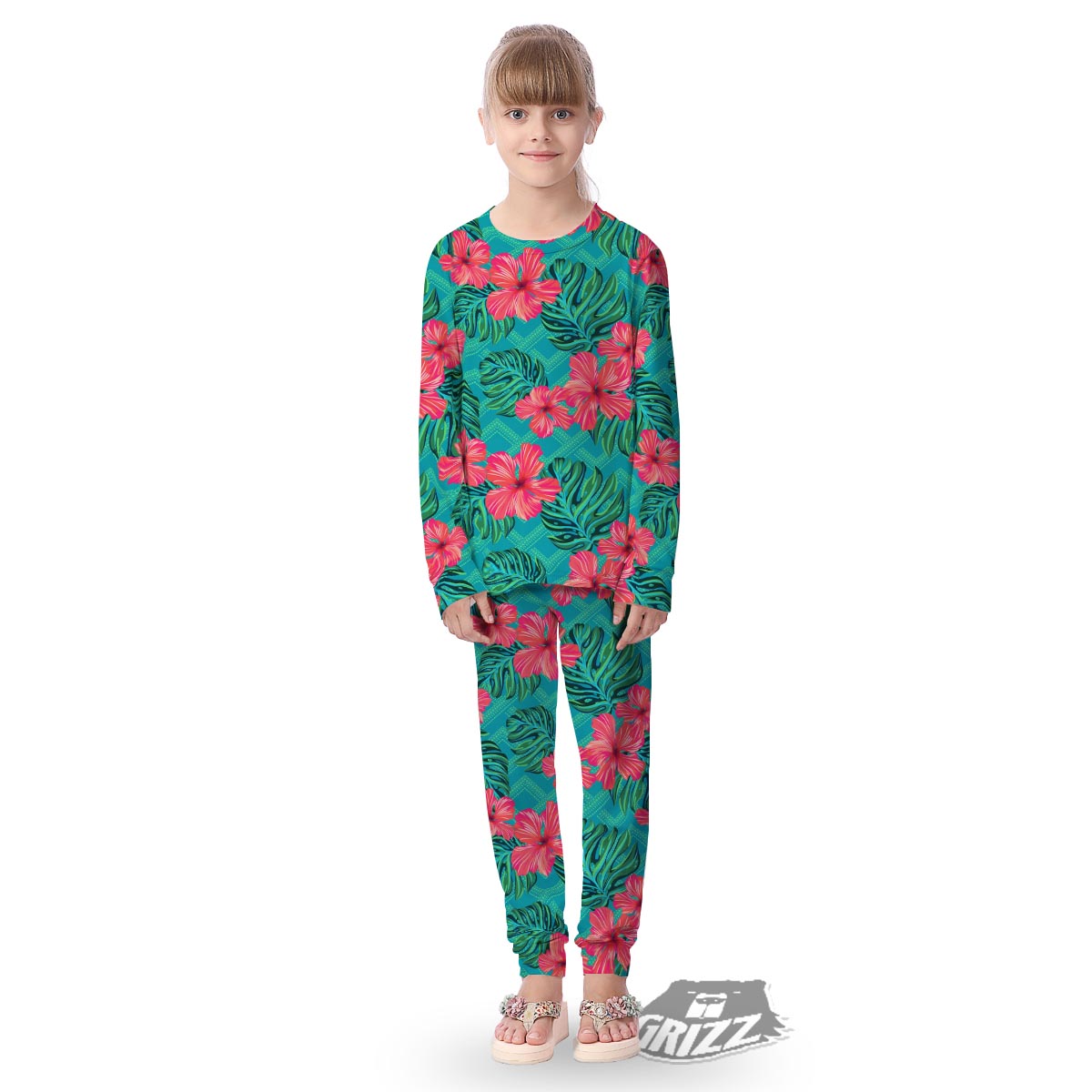 Geometric Aztec Tropical Print Pattern Kid's Pajamas-grizzshop