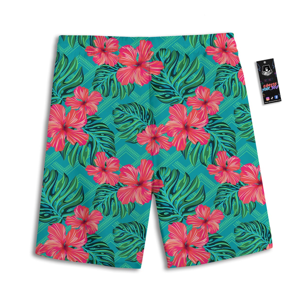 Geometric Aztec Tropical Print Pattern Men's Athletic Shorts