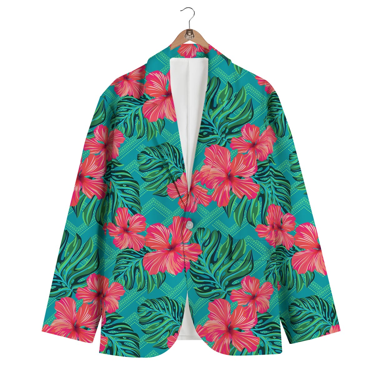 Geometric Aztec Tropical Print Pattern Men's Blazer-grizzshop