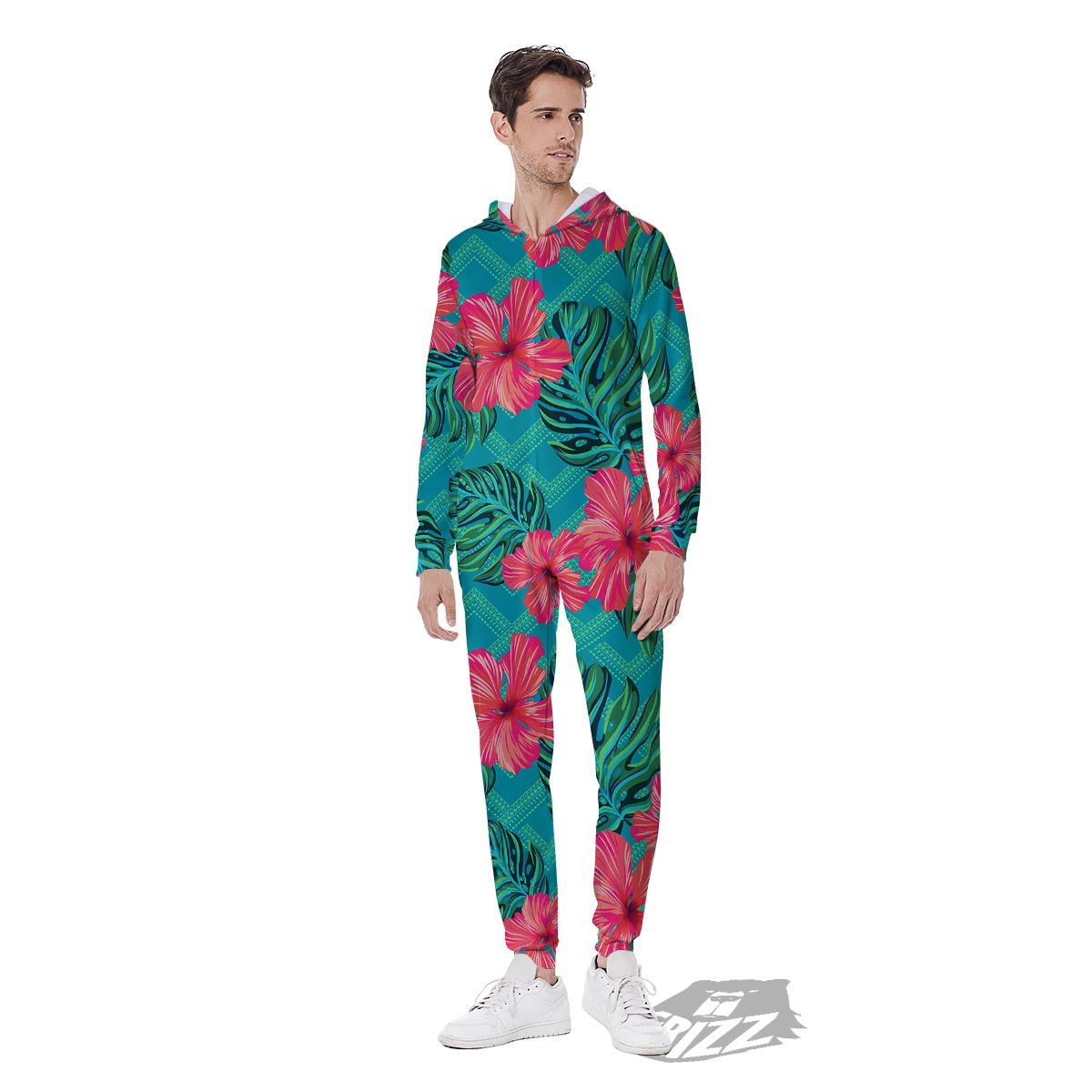 Geometric Aztec Tropical Print Pattern Men's Jumpsuit-grizzshop