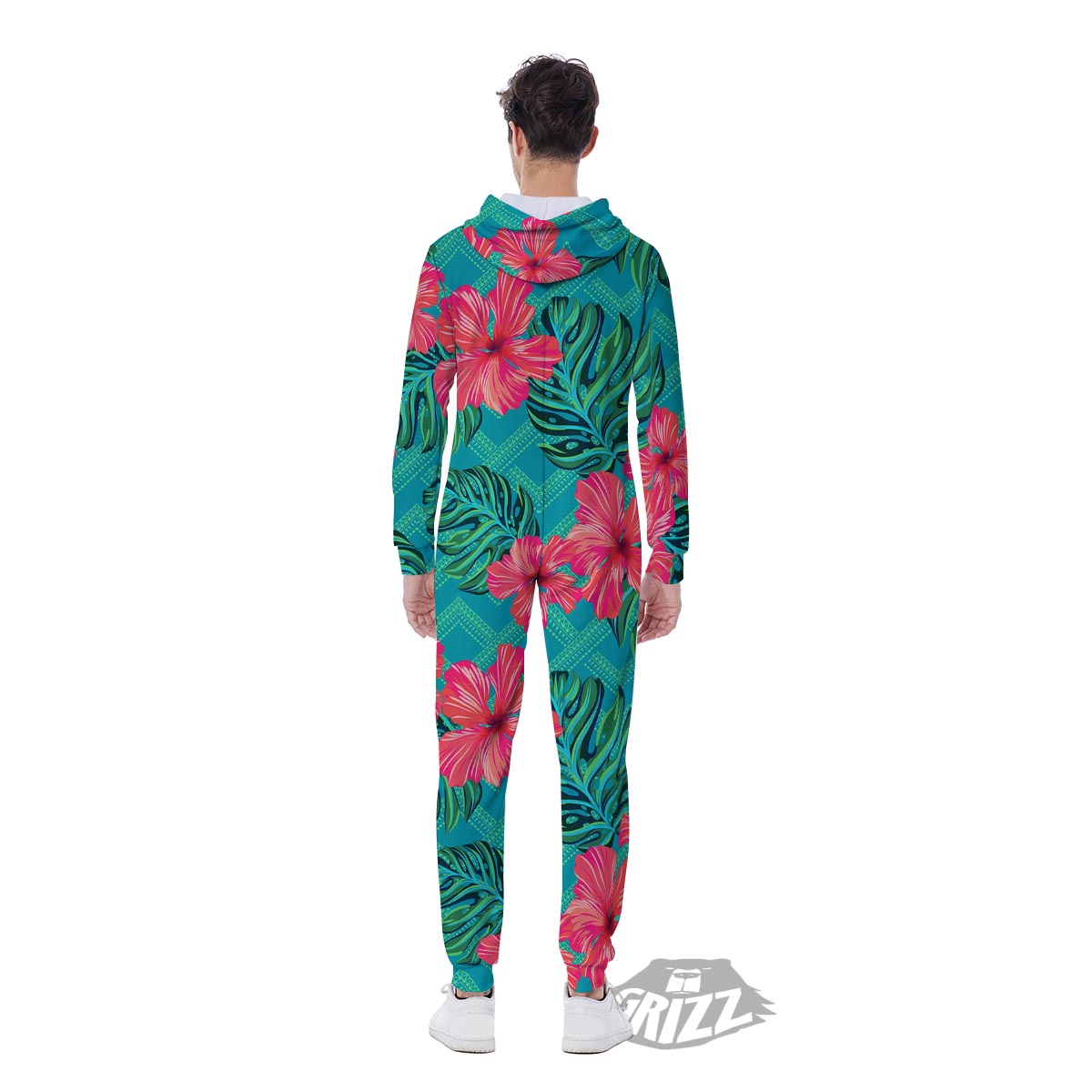 Geometric Aztec Tropical Print Pattern Men's Jumpsuit-grizzshop