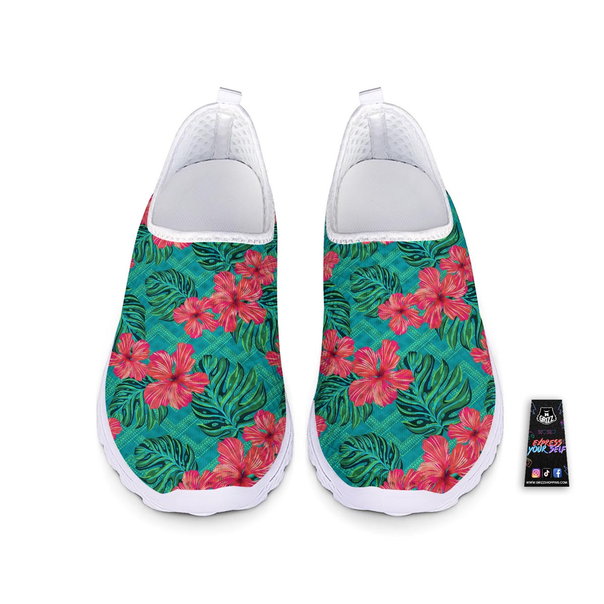Geometric Aztec Tropical Print Pattern Nurse Shoes-grizzshop