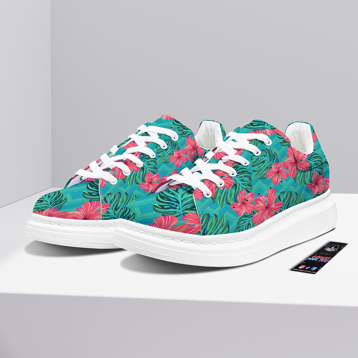 Geometric Aztec Tropical Print Pattern Platform Shoes-grizzshop