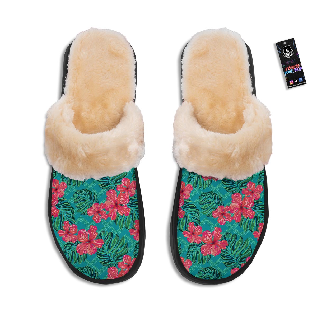 Geometric Aztec Tropical Print Pattern Slippers-grizzshop
