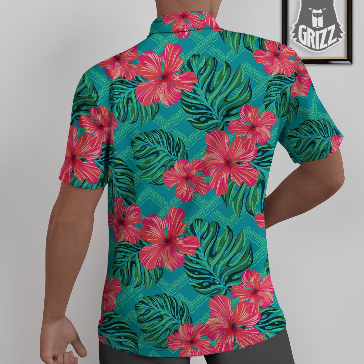 Geometric Aztec Tropical Print Pattern Untucked Shirts-grizzshop
