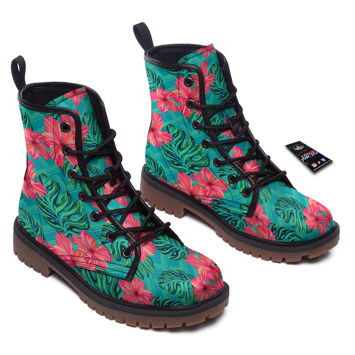 Geometric Aztec Tropical Print Pattern Work Boots-grizzshop