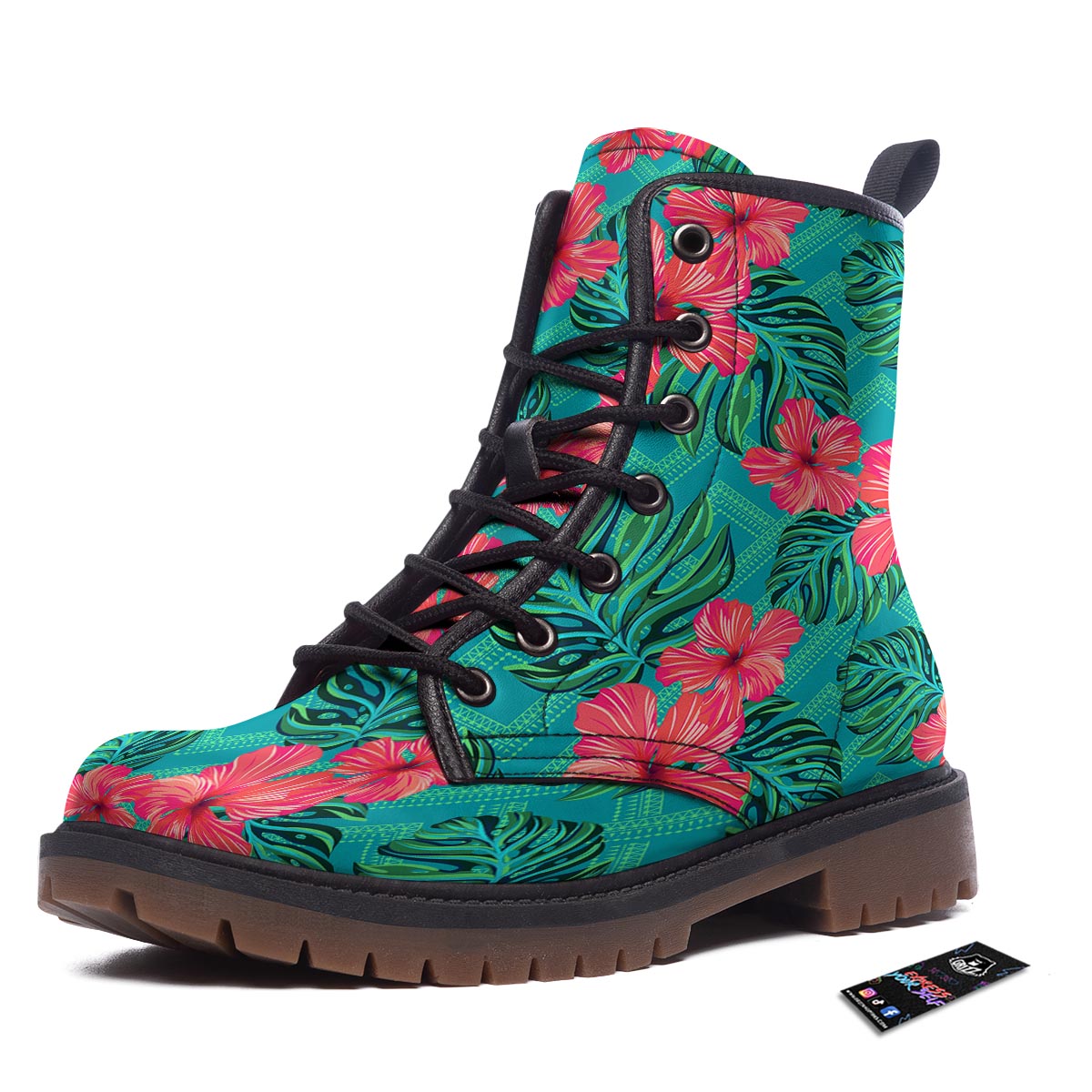 Geometric Aztec Tropical Print Pattern Work Boots-grizzshop