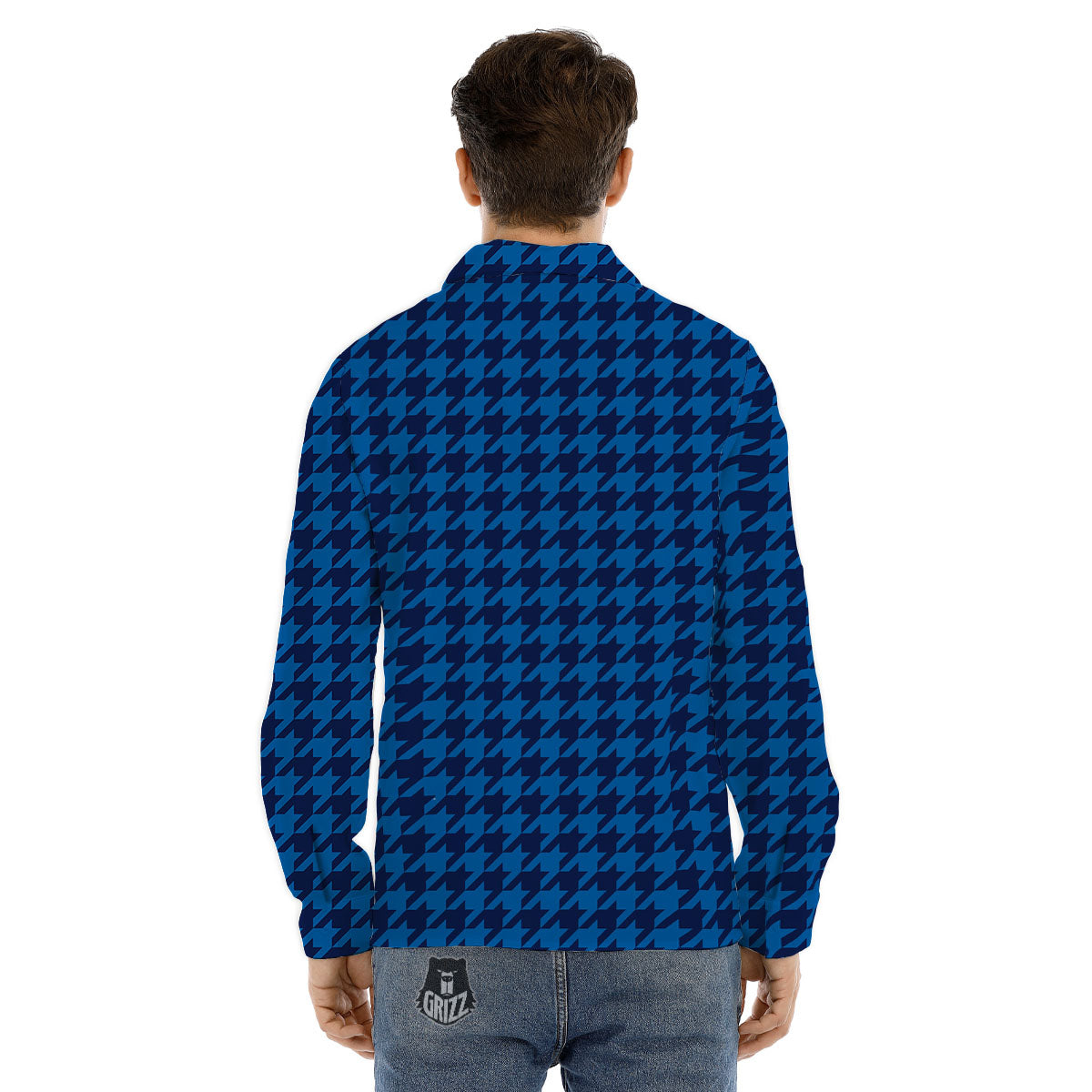 Geometric Banana White And Black Print Men's Dress Shirts-grizzshop