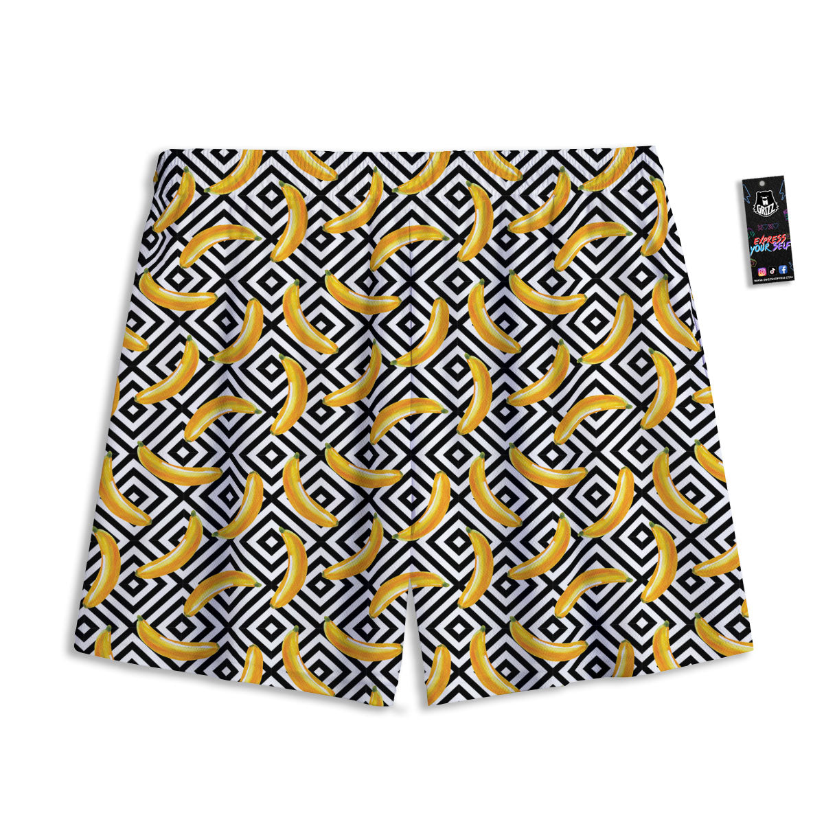 Green Leaves Print Mesh Shorts