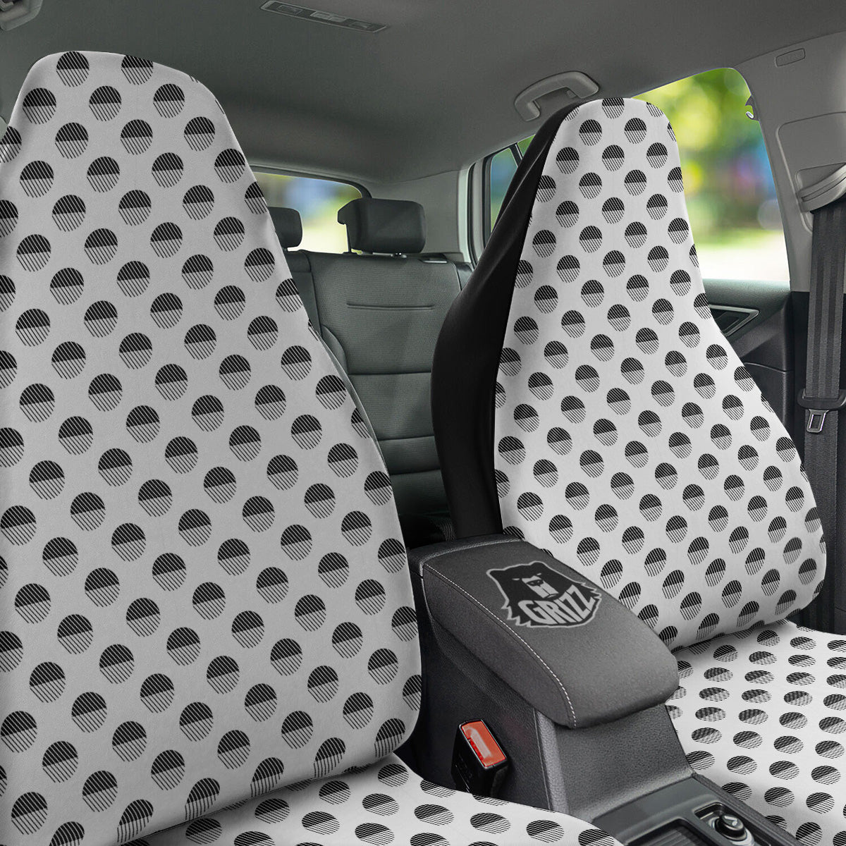 Geometric Black And White Polka Dots Print Pattern Car Seat Covers-grizzshop