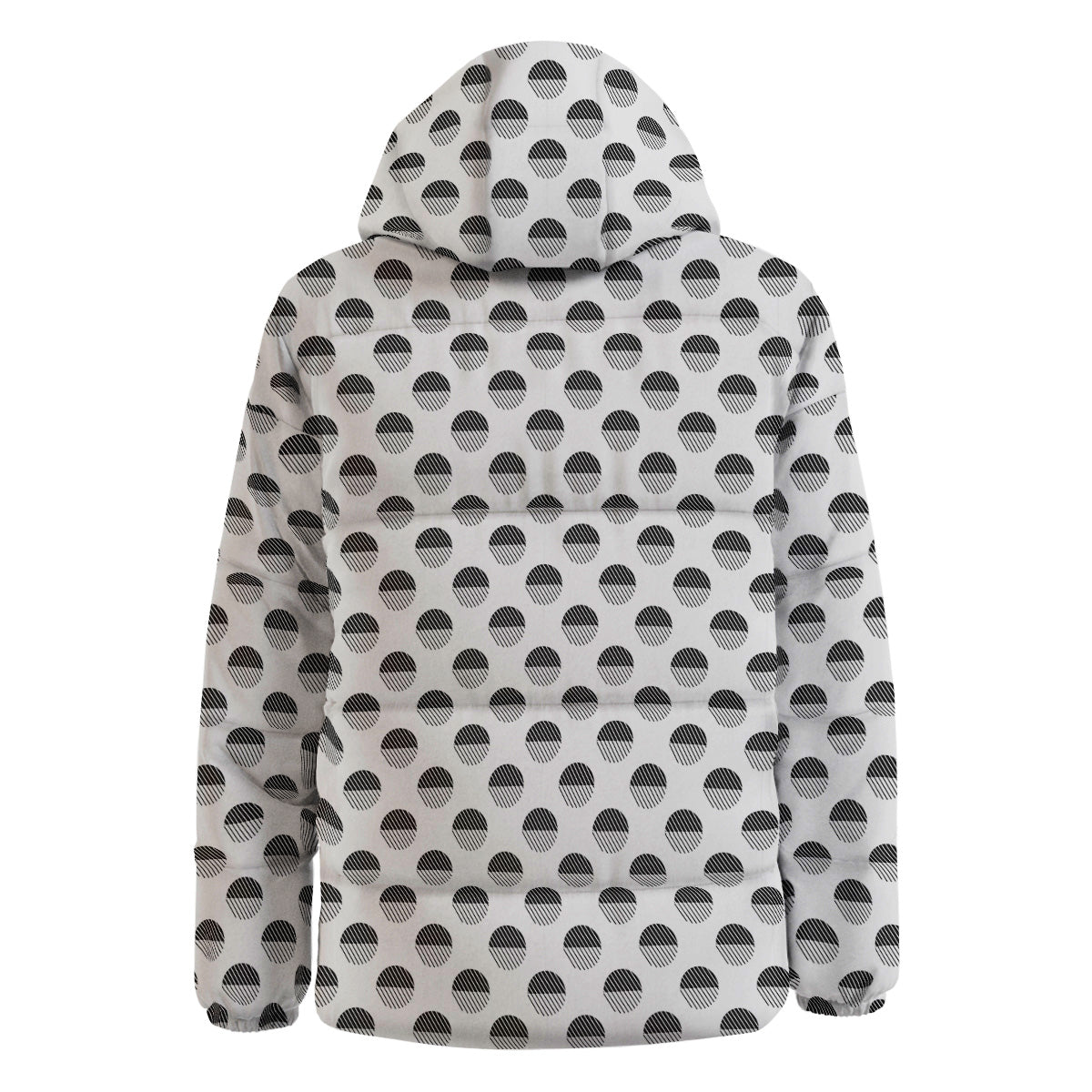 Geometric Black And White Polka Dots Print Pattern Down Jacket-grizzshop