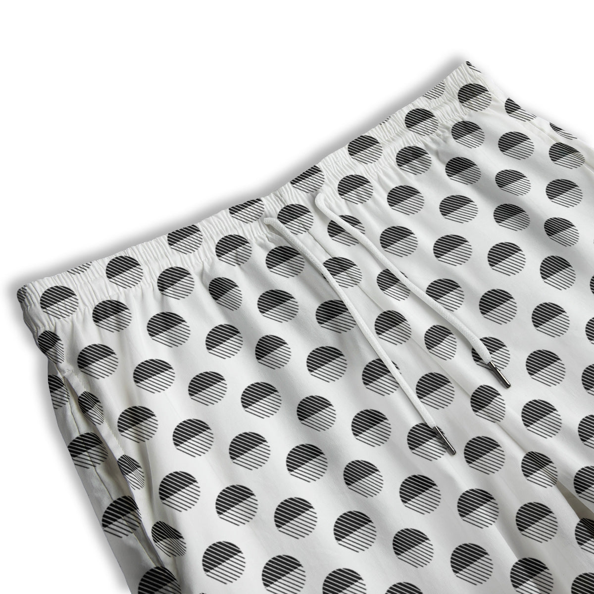 Geometric Black And White Polka Dots Print Pattern Men's Athletic Shorts
