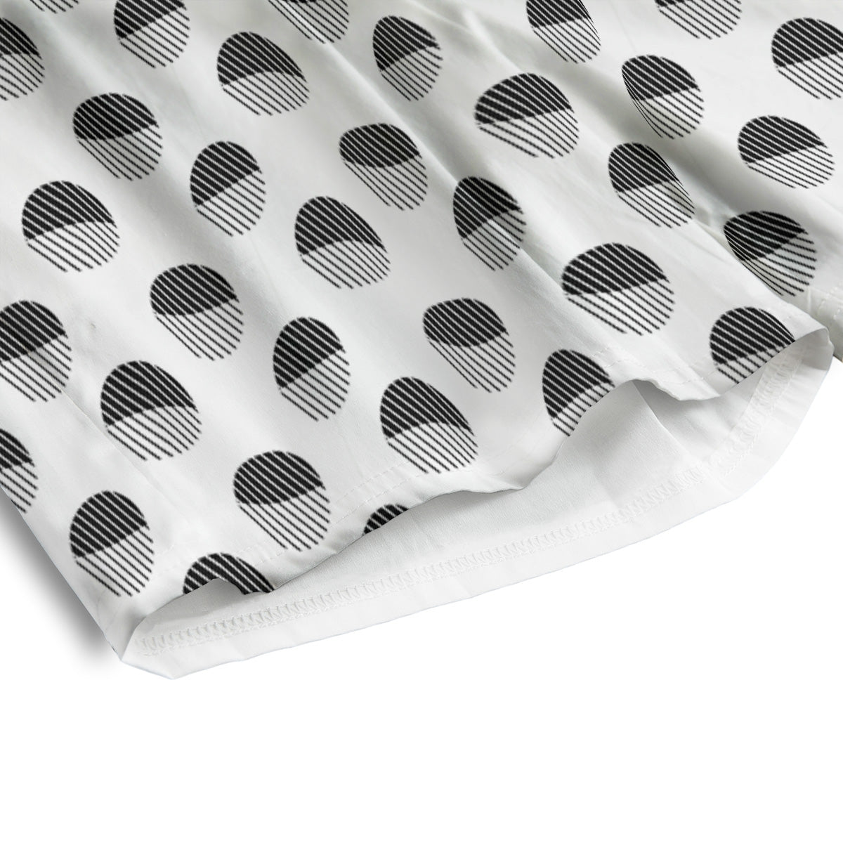 Geometric Black And White Polka Dots Print Pattern Men's Athletic Shorts