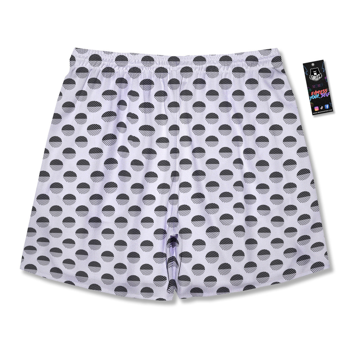 Geometric Black And White Polka Dots Print Pattern Men's Running Shorts-grizzshop