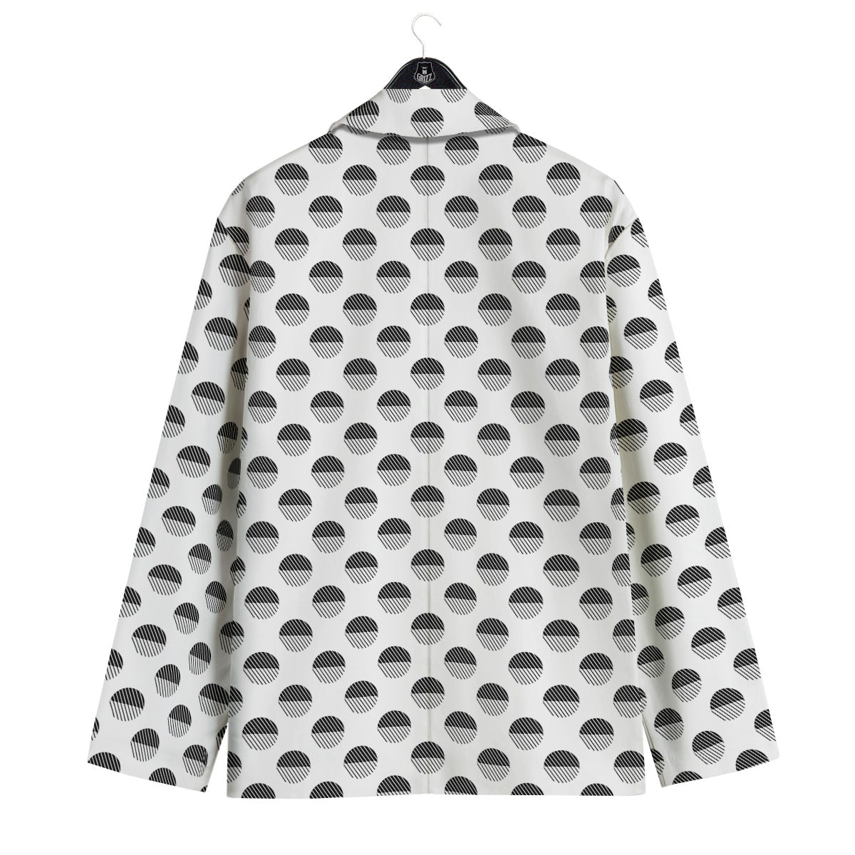 Geometric Black And White Polka Dots Print Pattern Men's Sport Coat-grizzshop