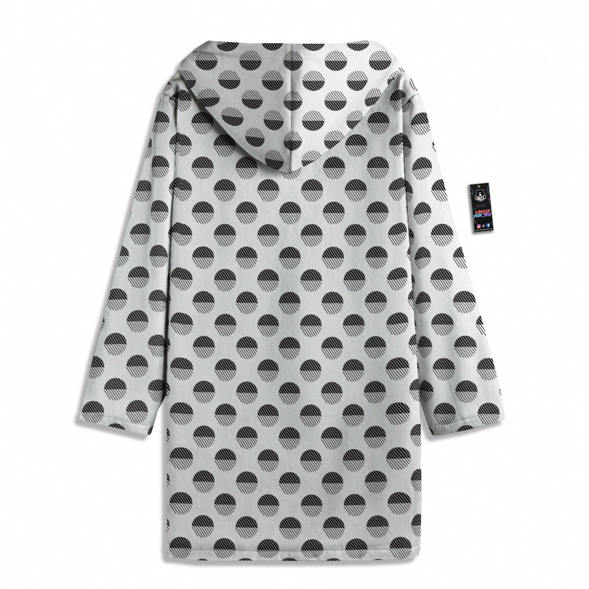 Geometric Black And White Polka Dots Print Pattern Men's Windbreaker Jacket-grizzshop