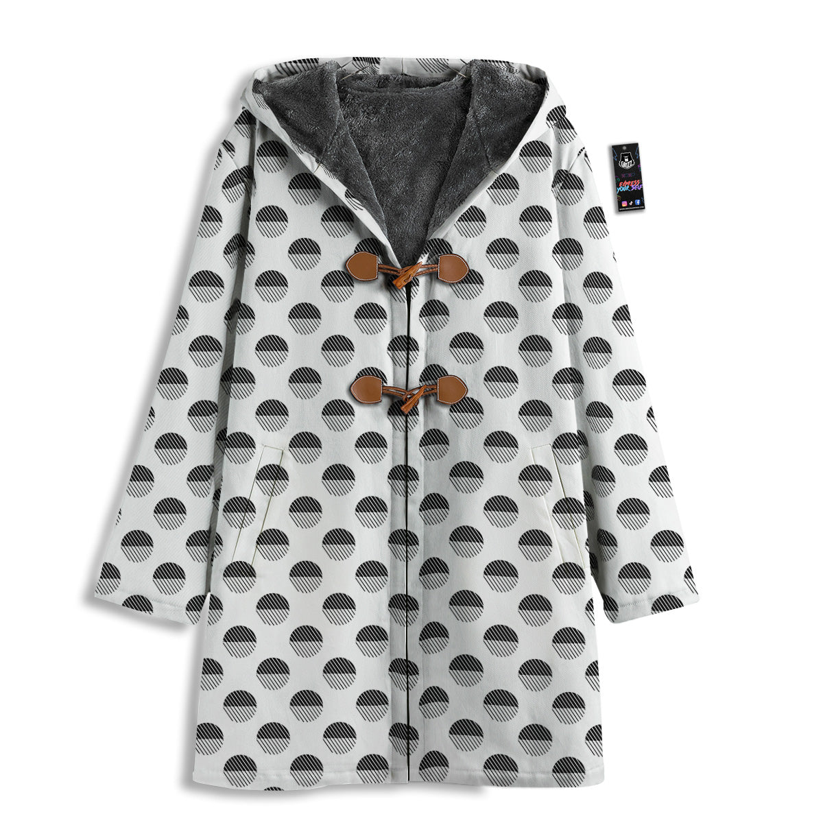 Geometric Black And White Polka Dots Print Pattern Men's Windbreaker Jacket-grizzshop