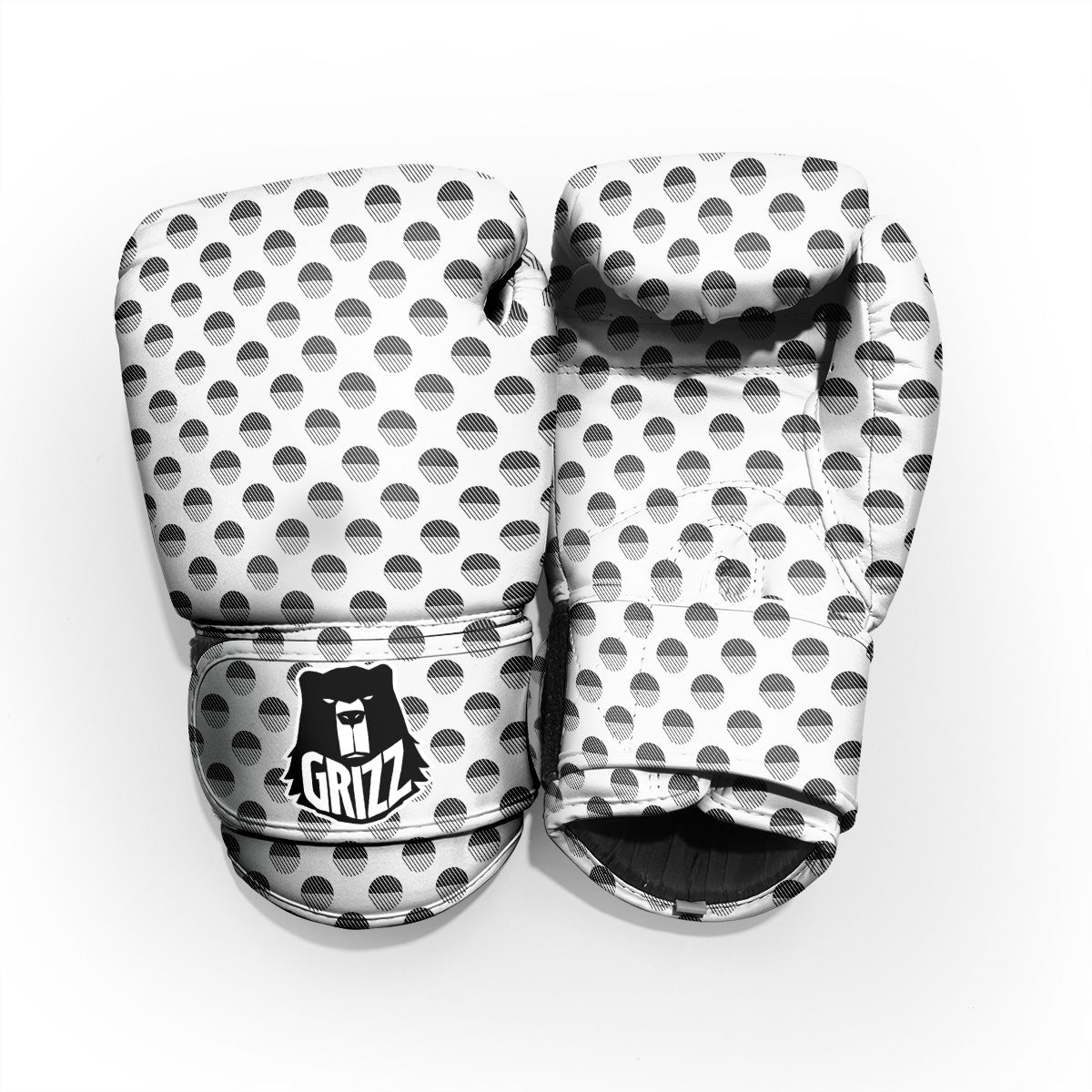 Geometric Black And White Polka Dots Print Pattern Pro Boxing Glove