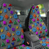 Geometric Colorful Striped Print Pattern Car Seat Covers-grizzshop