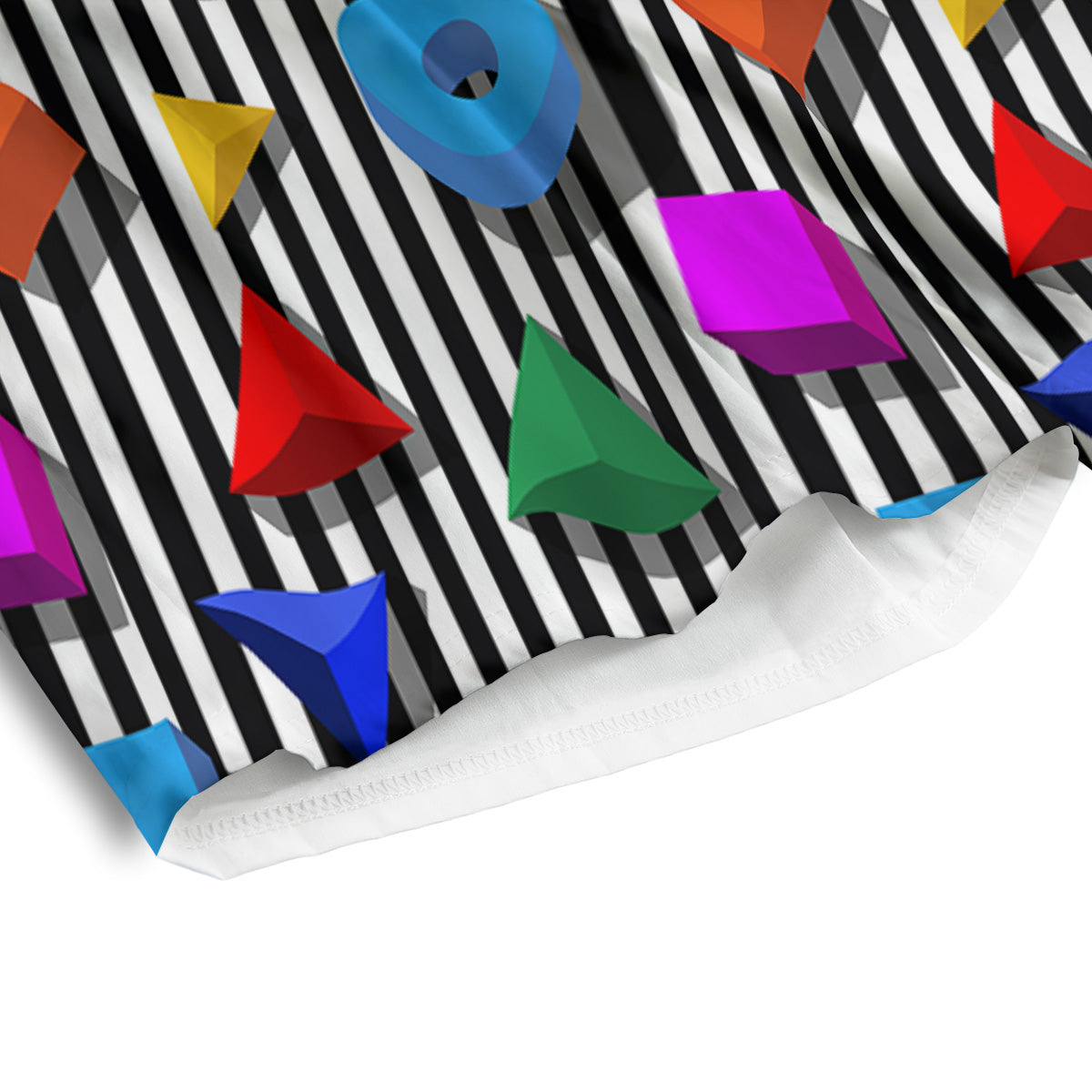Geometric Colorful Striped Print Pattern Men's Athletic Shorts