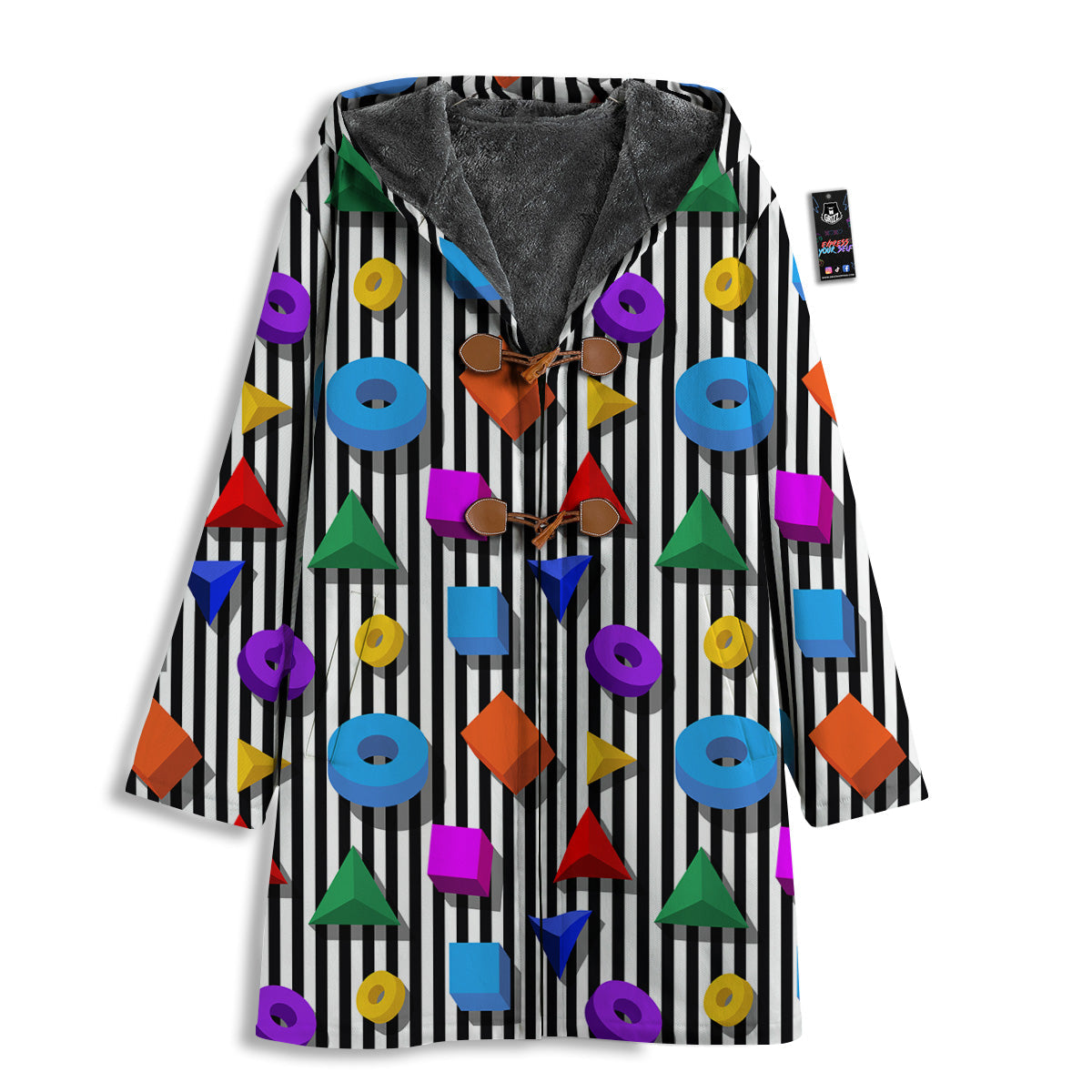 Geometric Colorful Striped Print Pattern Men's Windbreaker Jacket-grizzshop