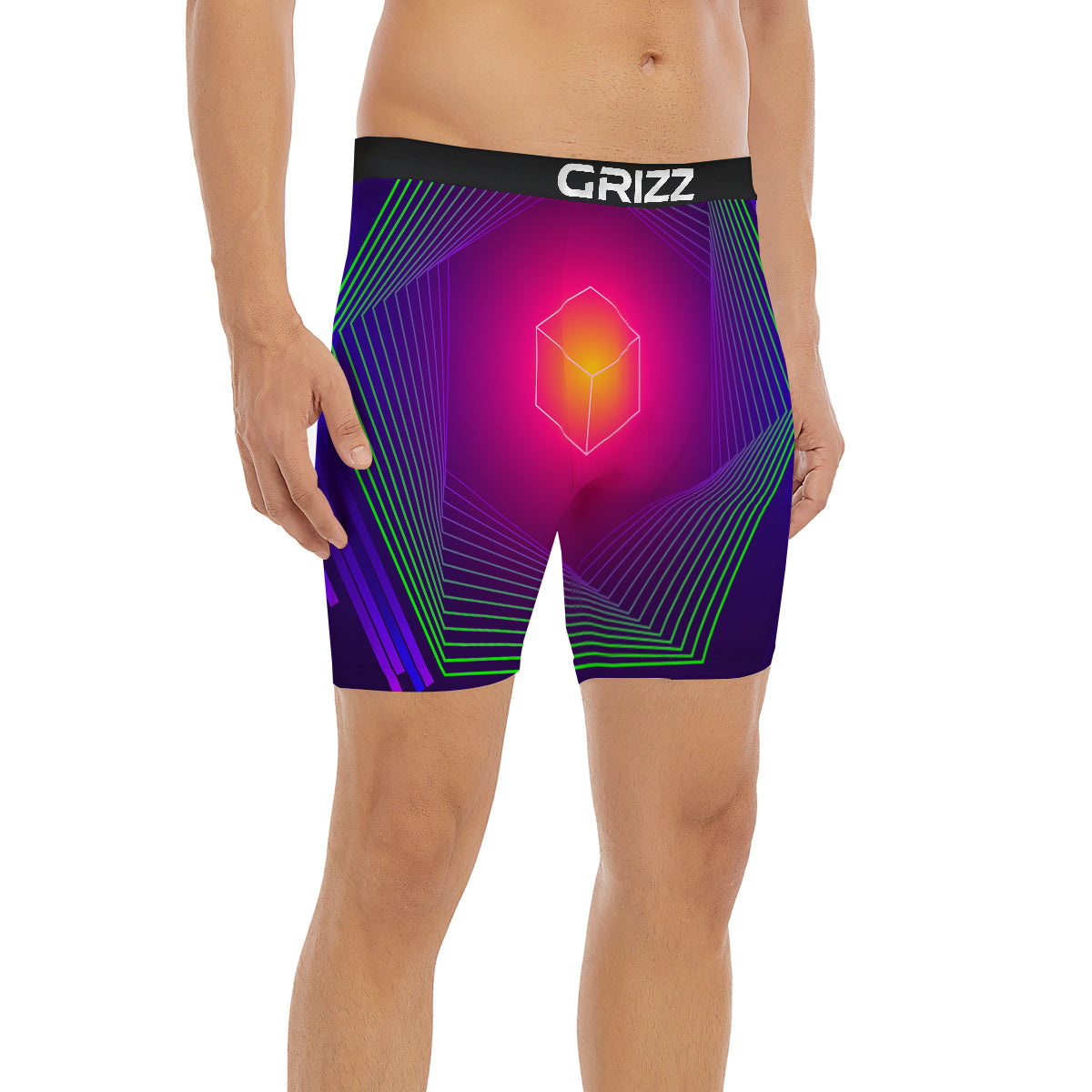 Geometric EDM Colorful Print Boxer Briefs-grizzshop