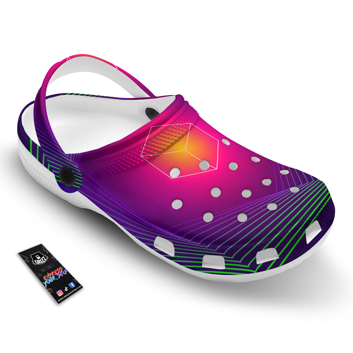 Geometric EDM Colorful Print Clog-grizzshop