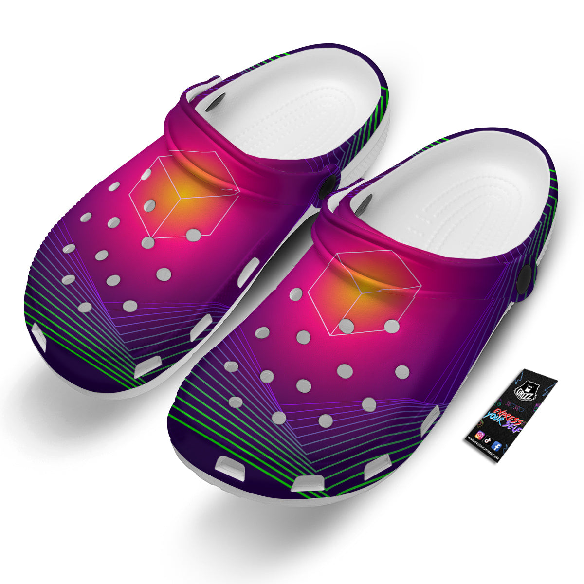 Geometric EDM Colorful Print Clog-grizzshop