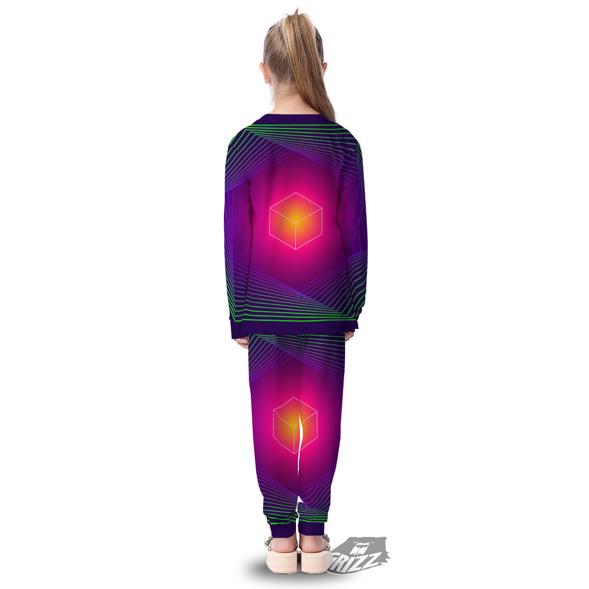 Geometric EDM Colorful Print Kid's Pajamas-grizzshop