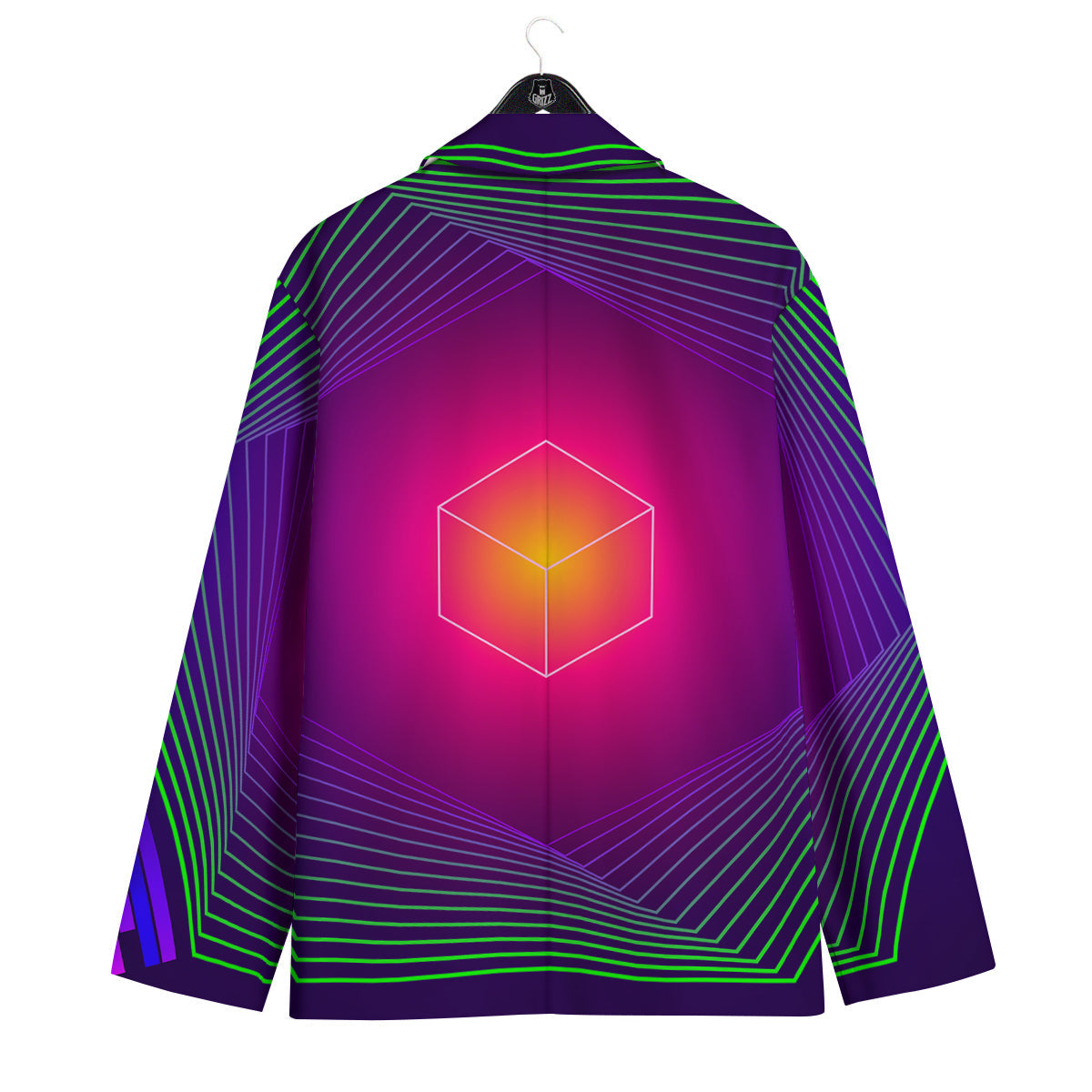Geometric EDM Colorful Print Men's Sport Coat-grizzshop