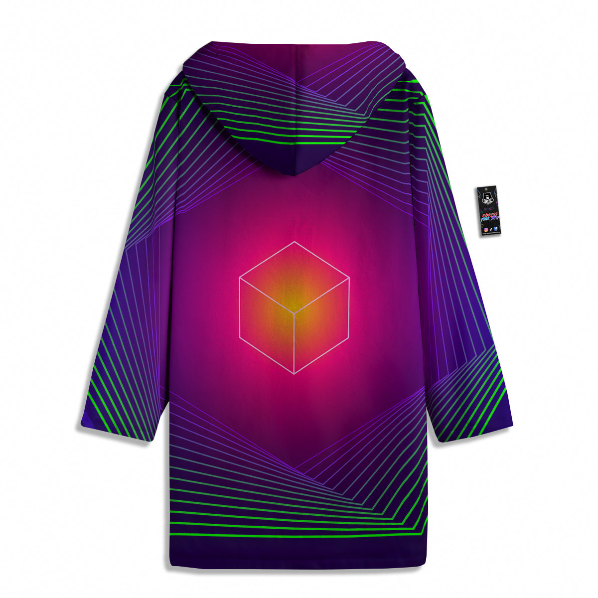 Geometric EDM Colorful Print Men's Windbreaker Jacket-grizzshop
