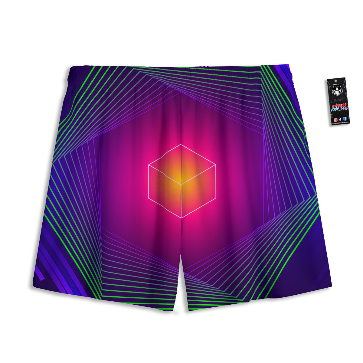 Full Moon And Night Stars Print Mesh Shorts