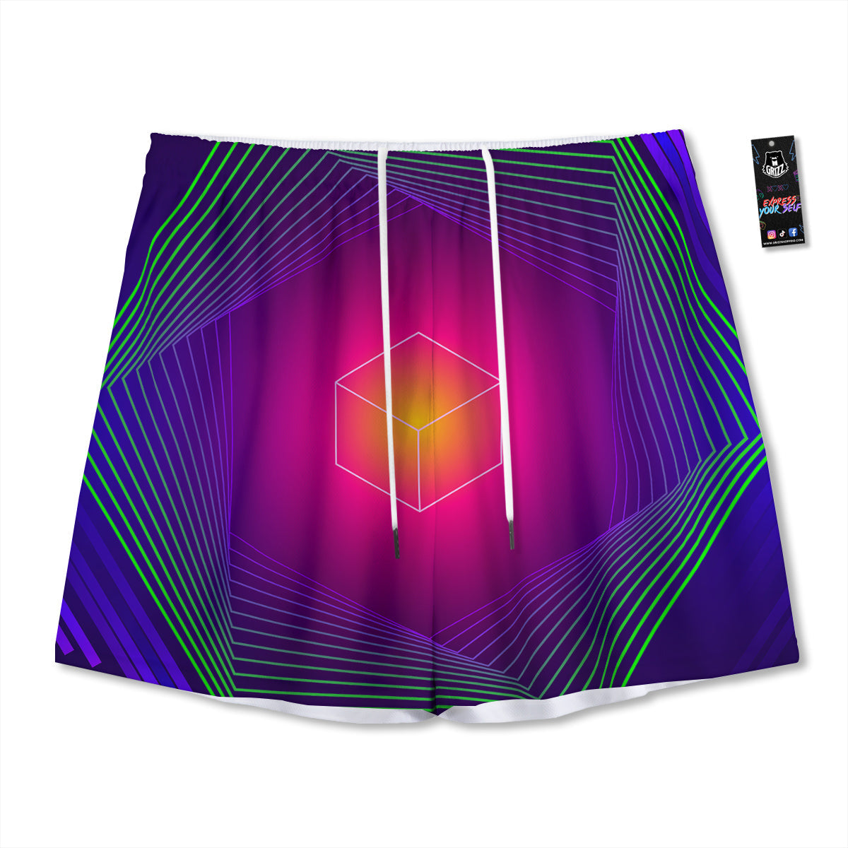 Full Moon And Night Stars Print Mesh Shorts