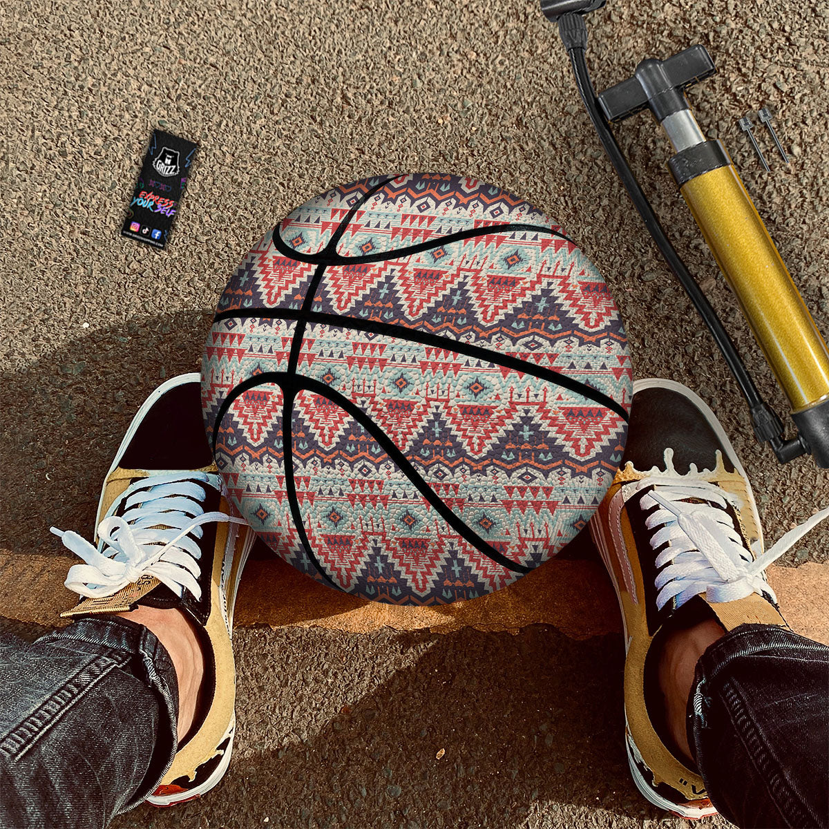 Geometric Ethnic Aztec Print Pattern Basketball-grizzshop