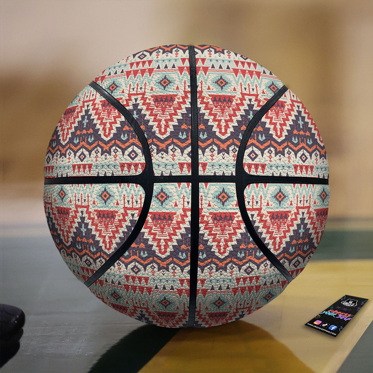 Geometric Ethnic Aztec Print Pattern Basketball-grizzshop