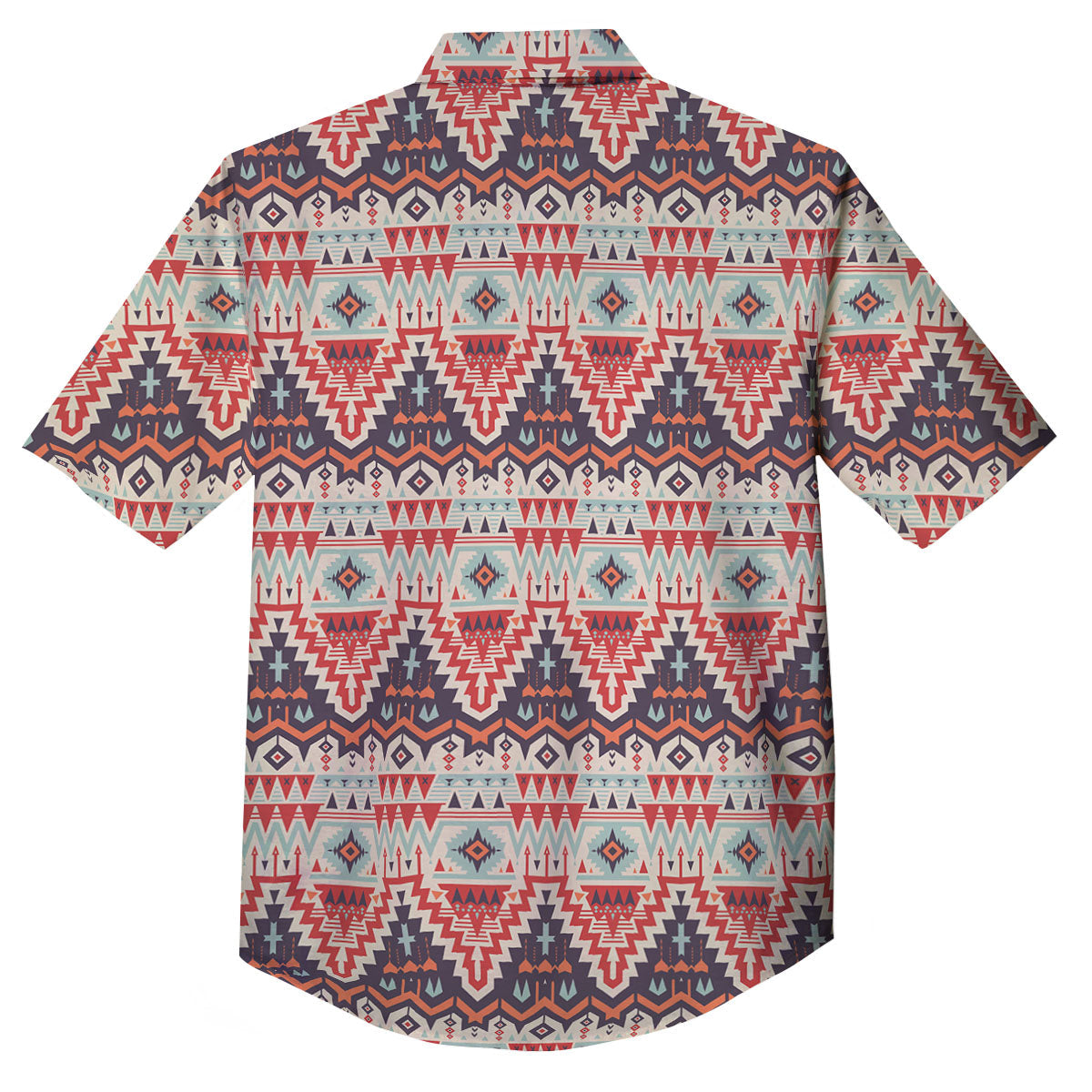 Geometric Ethnic Aztec Print Pattern Button Up Shirt-grizzshop