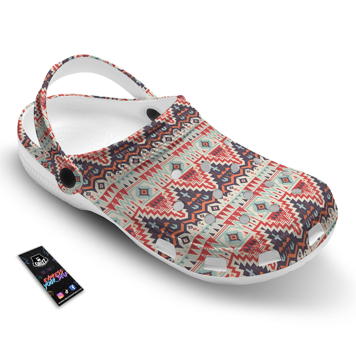 Geometric Ethnic Aztec Print Pattern Clog-grizzshop