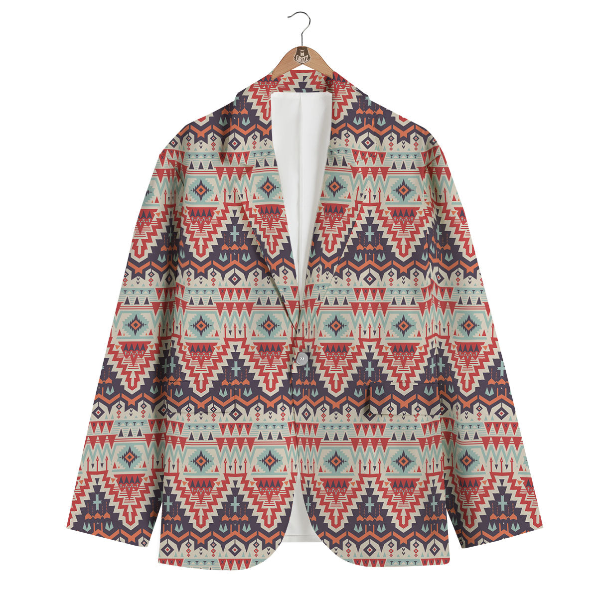 Geometric Ethnic Aztec Print Pattern Men's Blazer-grizzshop