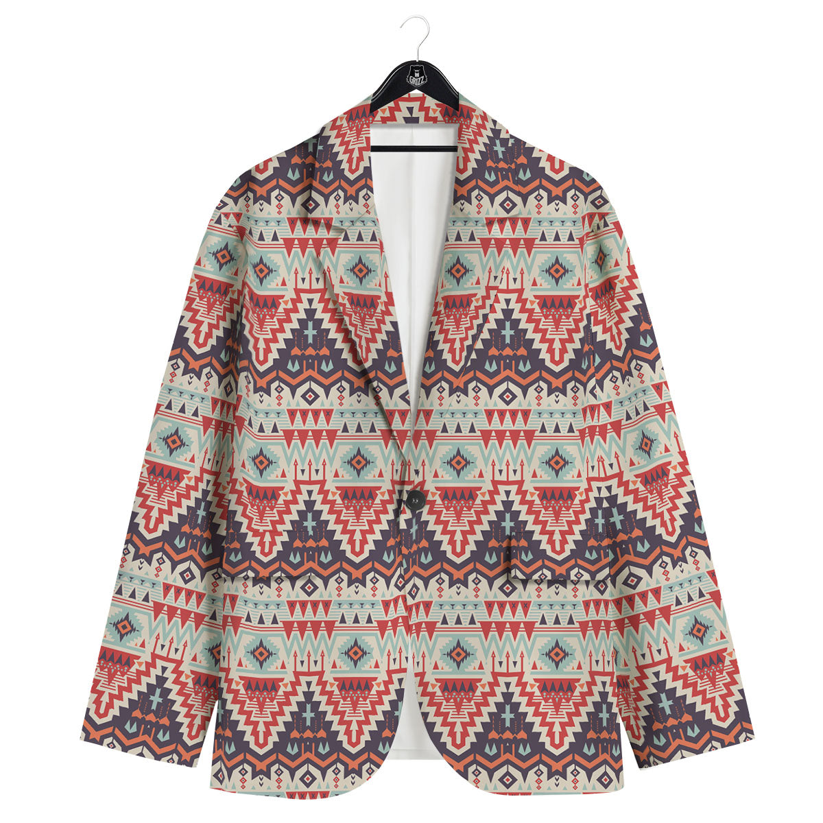 Geometric Ethnic Aztec Print Pattern Men's Sport Coat-grizzshop