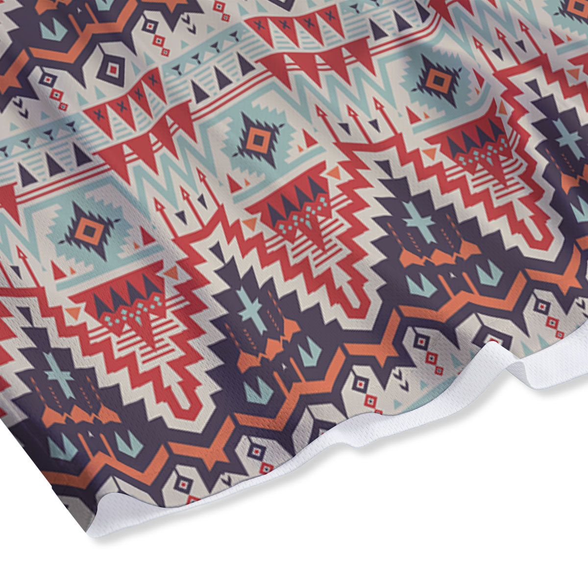 Geometric Ethnic Aztec Print Pattern Mesh Shorts